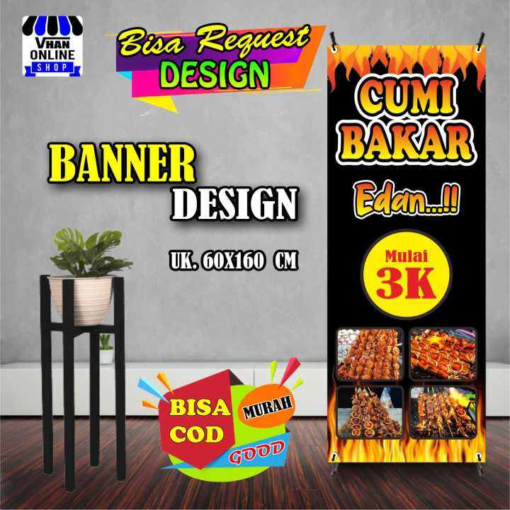 Spanduk Banner Cumi Bakar Bebakaran Seafood Sate Seafood Model Berdiri Keren Lazada Indonesia