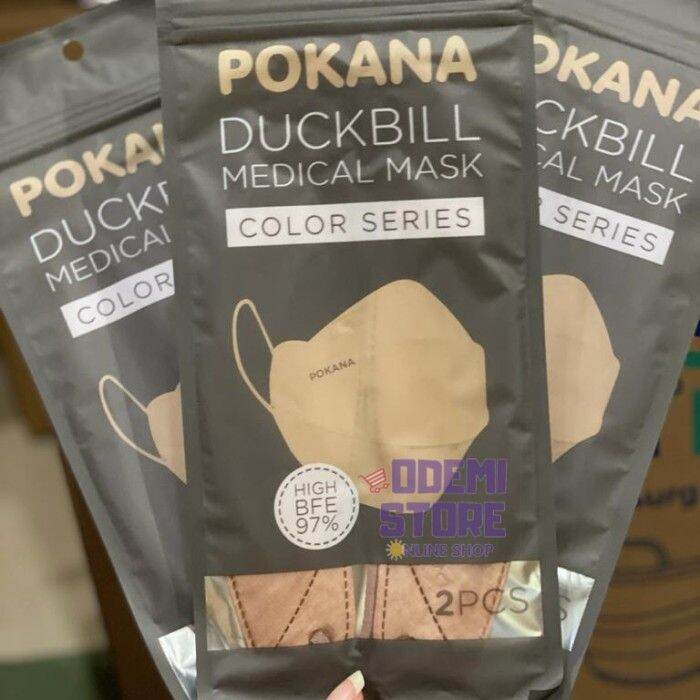 MASKER POKANA DUCKBILL 4 PLY ISI 2 PCS KEMASAN SACHET MASKER MEDIS