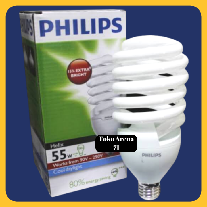 Lampu Philips Helix Tornado Spiral Ulir W Watt Putih Lazada