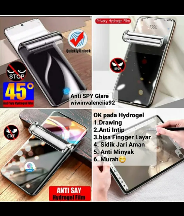 Hydrogel Anti Spy Xiaomi Redmi Note Note Pro Note G Note S