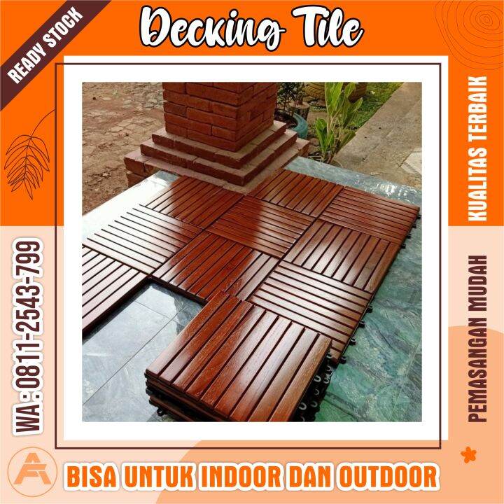 50 Pcs Decking Tile Lantai Kayu Jati Salur Lazada Indonesia