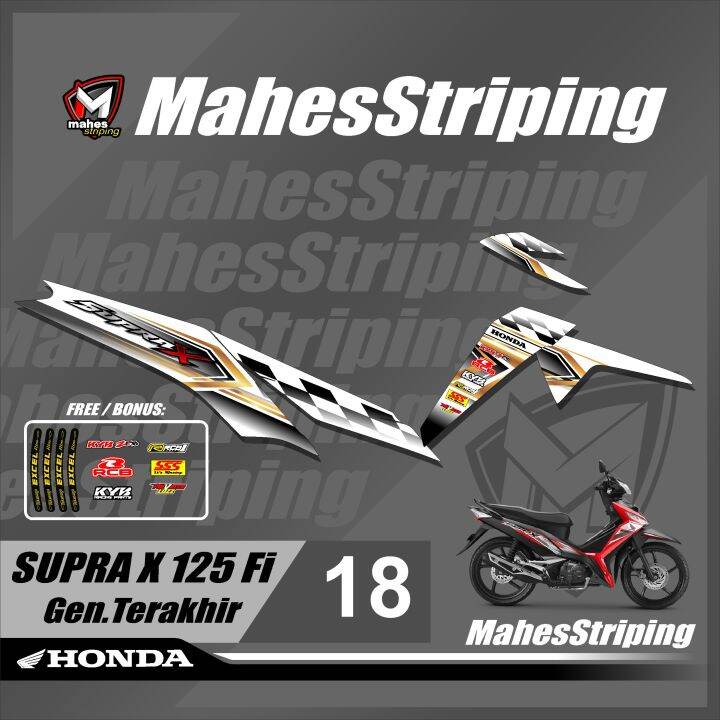 Sticker Striping Supra X Fi Stiker Lis Variasi Supra X Fi New