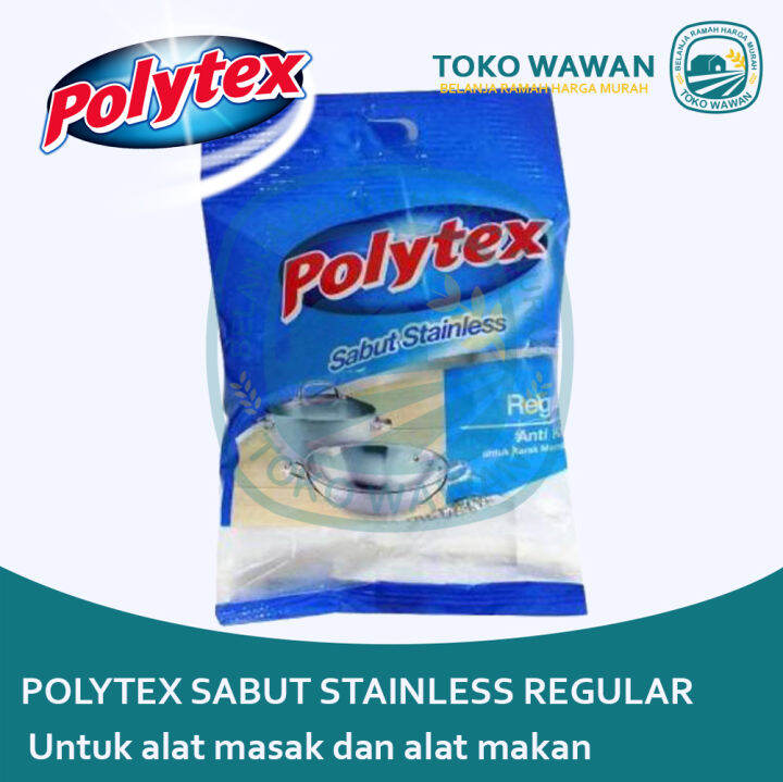 Polytex Sabut Stainless Regular Serabut Kawat Cuci Piring Stain Less