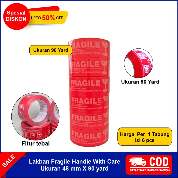 Lakban Fragile Lakban Merah Solasi Isolasi Solatip Fragile Merah Jangan