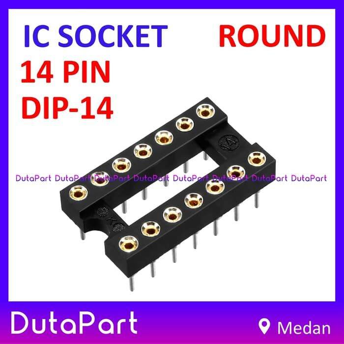 10 PCS Socket IC 14 PIN 14PIN Round Bulat Adapter Soket DIP 14 DIP14