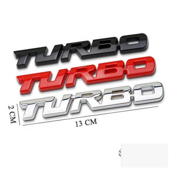 LAIFU Stiker Lencana Emblem Turbo Logam 3D Hiasan Mobil Fender Samping