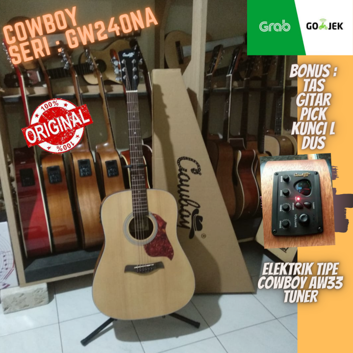 Gitar Akustik Elektrik Jumbo Cowboy Tipe GW 240 NA Original High