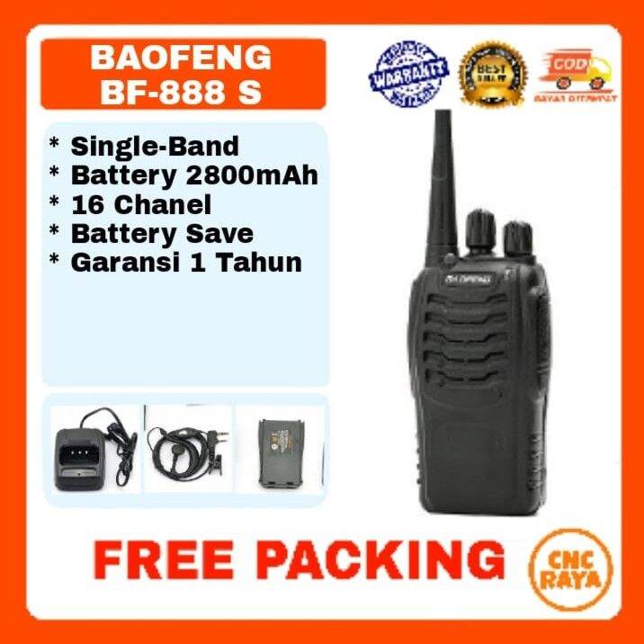 HT Baofeng 888s Singleband UHF Garansi 1 Tahun Handy Talky Hate Bofeng