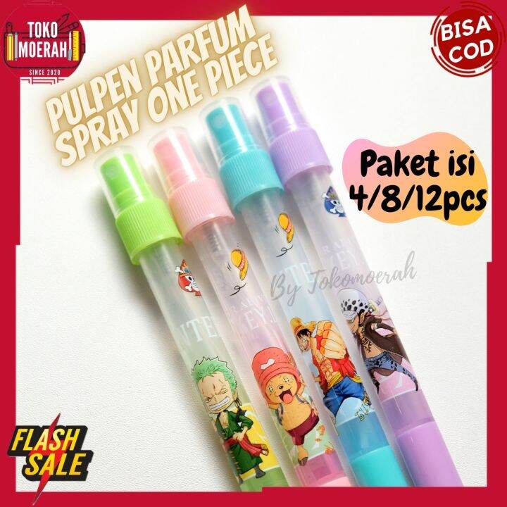 PEN MURAH ISI 4 8 12pcs PULPEN PARFUM ONE PIECE LUCU UNIK PEN ONE