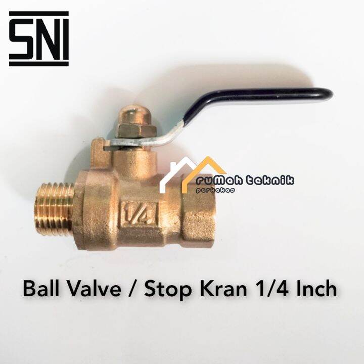 Stop Kran Ball Valve Kuningan Inch Drat Luar Dalam High Quality