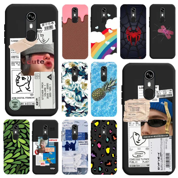 ITEL A33 Case Soft Silicone TPU Fashion Art Label Black Painted Cover