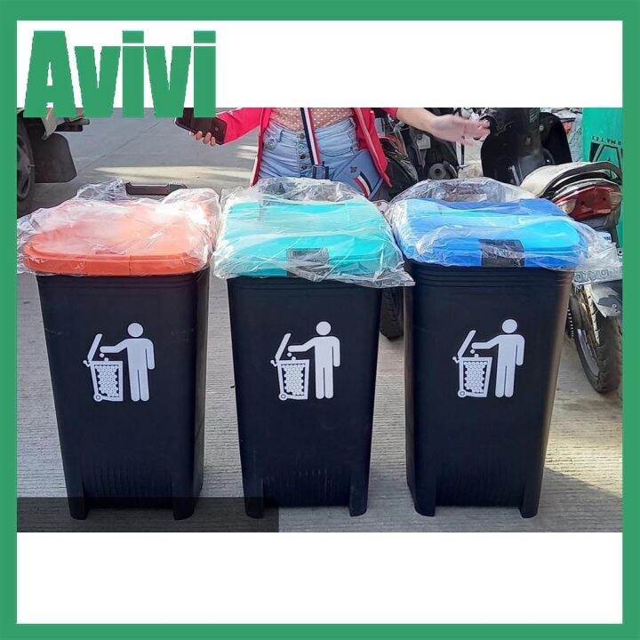 Avivi L Orocan Trash Bin Trash Can With Wheels And Lock Random Color