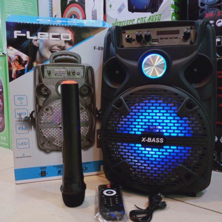 Stok Ready Cod Speaker Bluetooth Fleco Inch F Plus Mic Karaoke