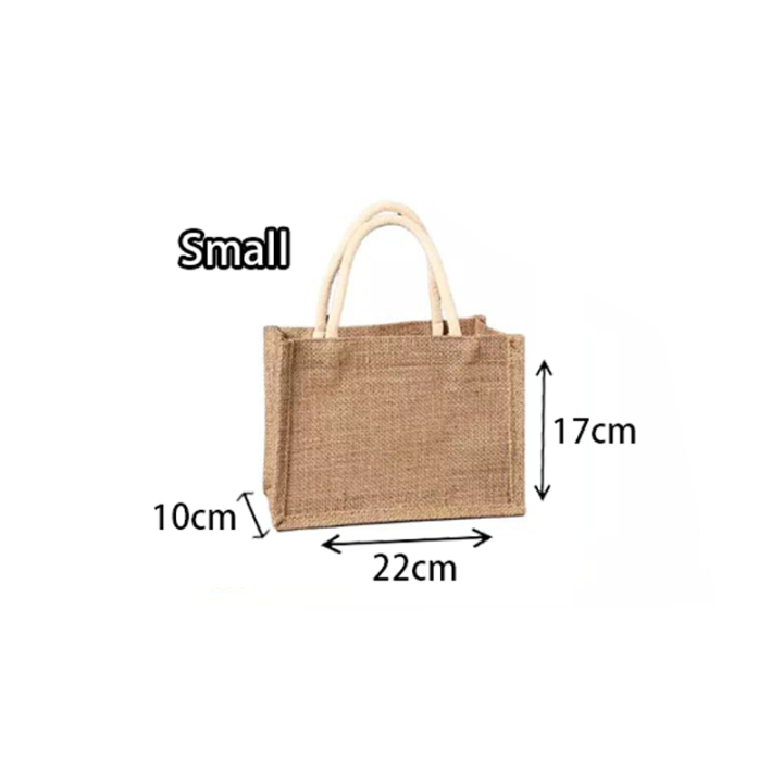 Muji Style Reusable Burlap Tote Beg Guni Beg Eko Women Jute Shopping