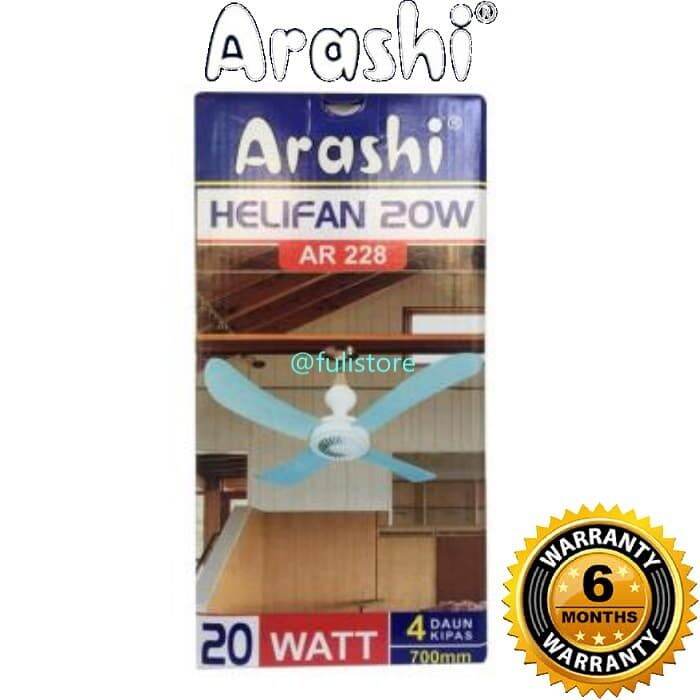 Arashi Kipas Angin Gantung Helifan 20W WATT AR 228 Langit Langit