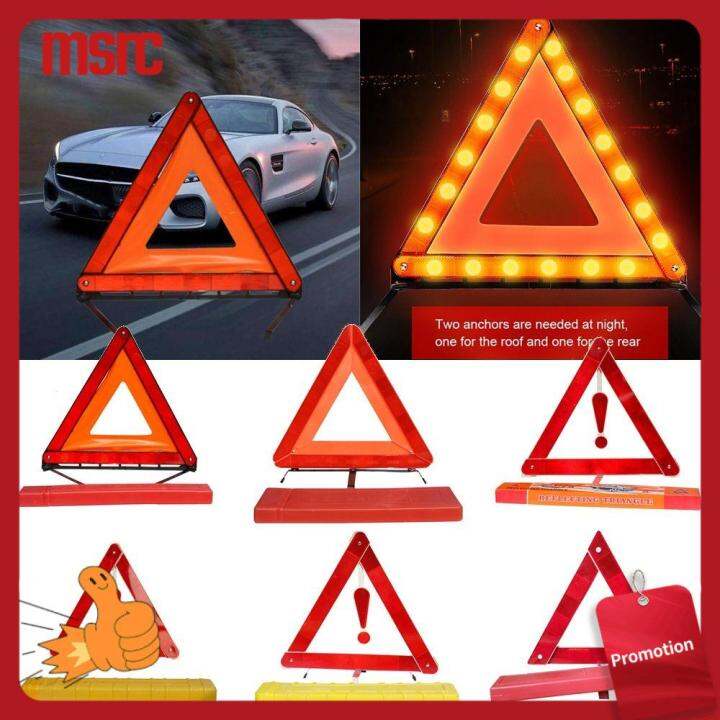 Msrc Foldable Red Hazard Alert In Car Emergency Breakdown Warning Eu