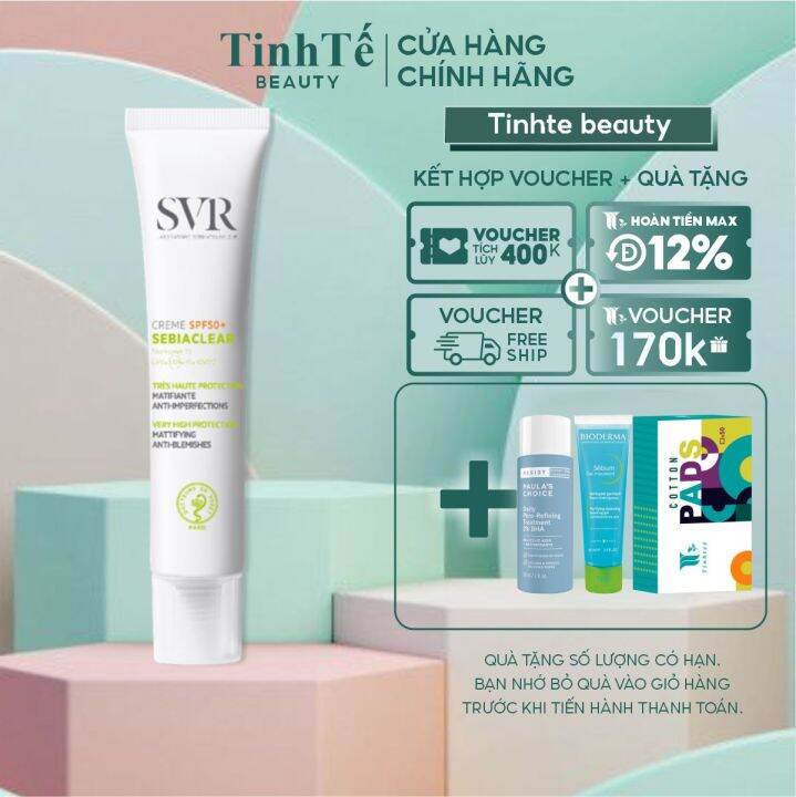 Kem chống nắng cho da dầu mụn SVR Sebiaclear Crème SPF50 40ml Lazada vn