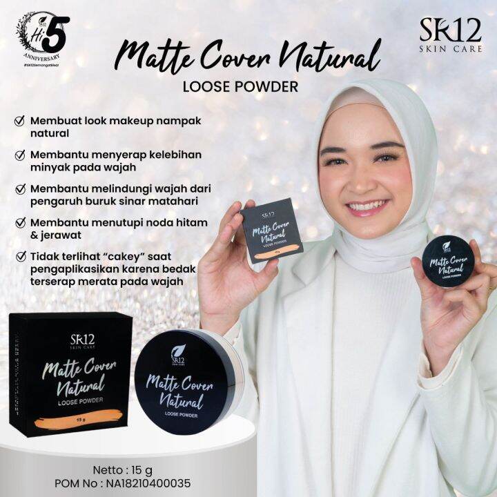 Bedak Matte Cover Natural Loose Powder Bedak Tabur Foundation Ringan