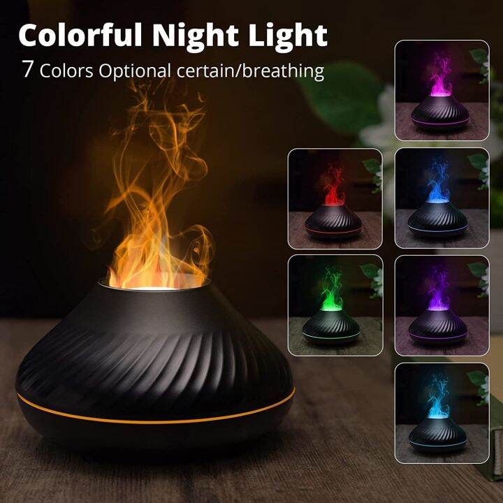 Volcanic Flame Aroma Diffuser Essential Oil Lamp Ml Usb Portable Air