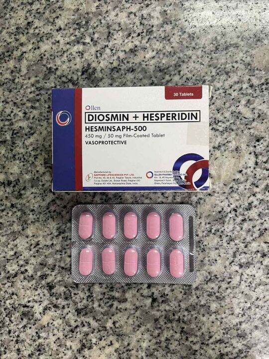 Hesminsaph Diosmin Hesperidin 450mg 50mg Film Coated Tablet