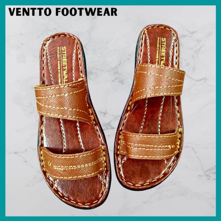 Ventto Footwear Marikina Made Strap Leather Sandals For Women Flat