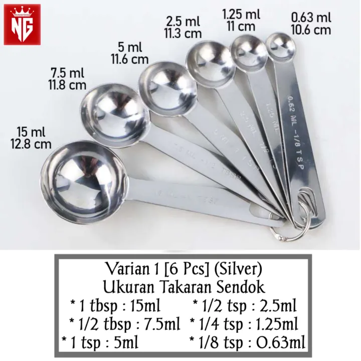 NG Sendok Takar Stainless Steel Ukur Takaran ML Measuring Spoon Cup