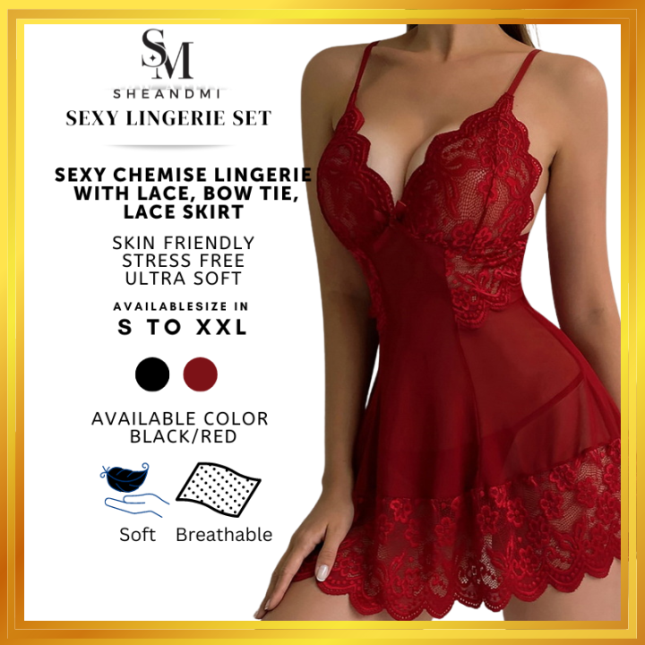 Sexy Lingerie Sexy Nightwear Lace Lingerie Transparent Dress With T