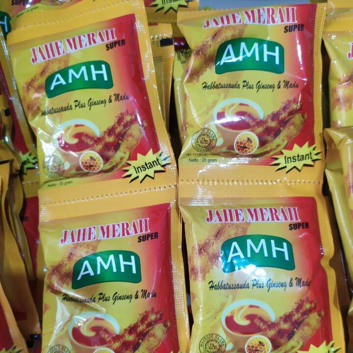 Jahe Merah Super AMH Serbuk Jahe Merah Super Isi 12 Sachet Lazada