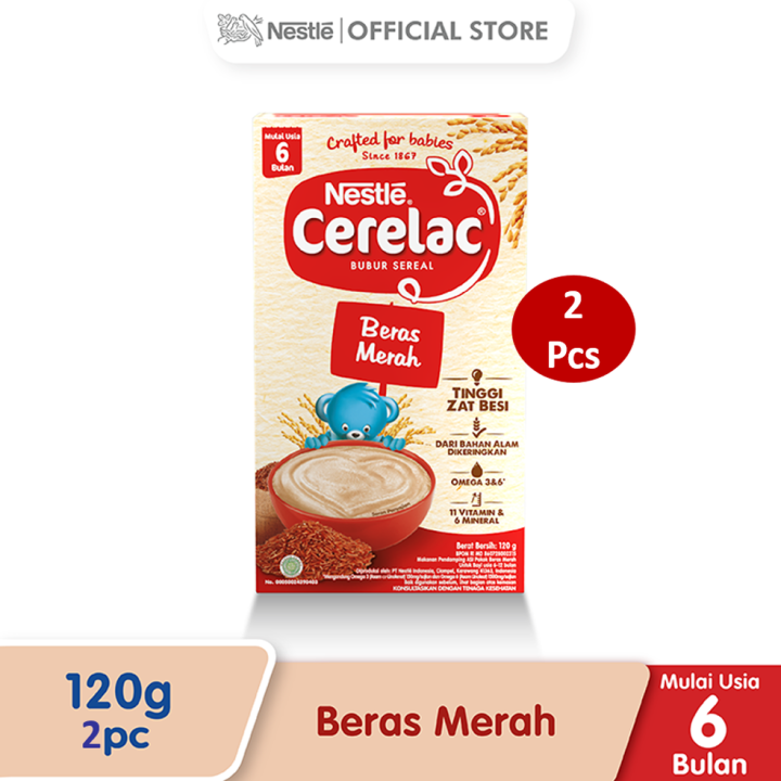 Nestlé CERELAC Bubur Bayi Rasa Beras Merah Susu Box 120g Paket isi 2