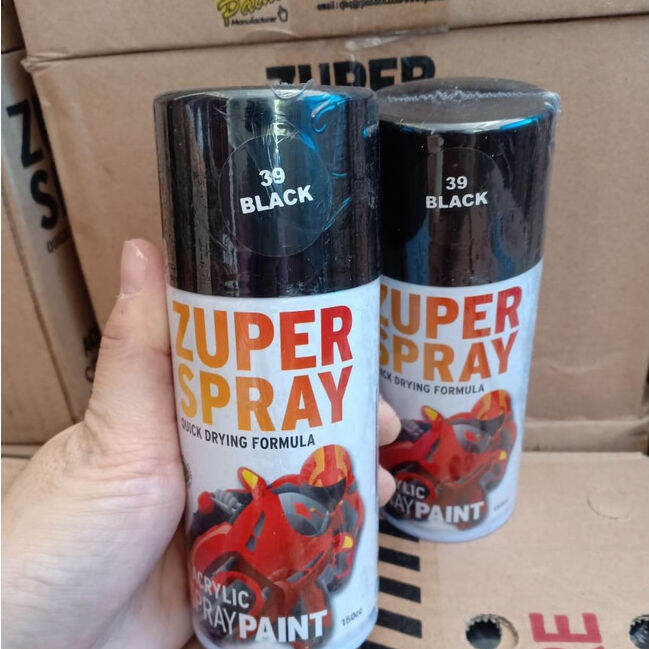 Pilok Pilox Zuper Spray Paint Warna P Black Glossy Hitam Kilap