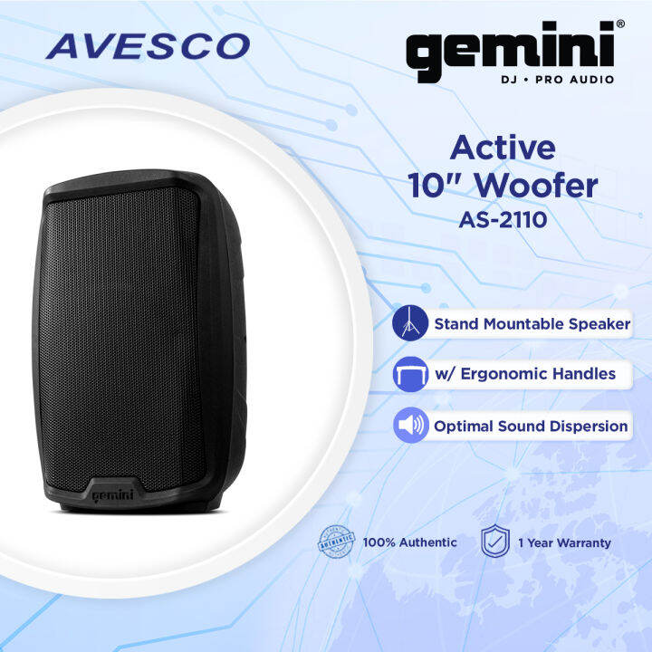 Gemini Sound As Bt Active Inch Woofer W Watt Dj Monitor