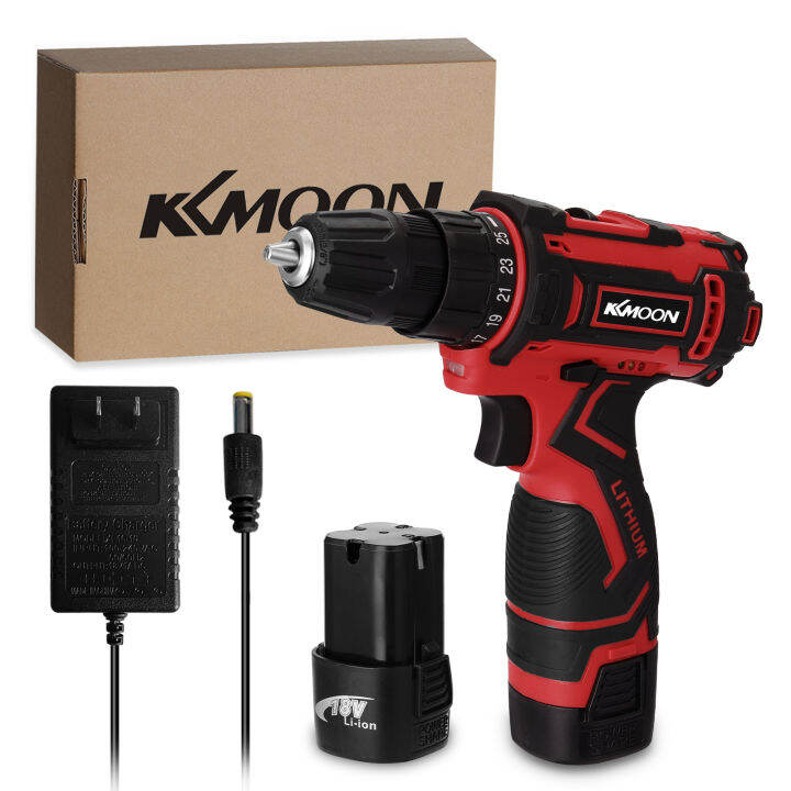 KKmoon 18V Multifunctional Electric Cordless Drill High Power Lithium B