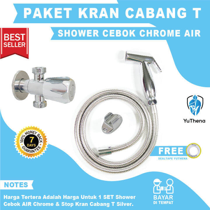 Paket Shower Cebok Bidet Jet Shower AIR BD 04 C Dan Stop Kran Cabang