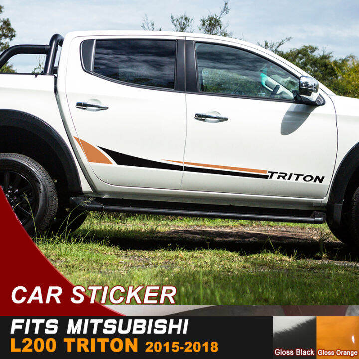 For Mitsubishi L200 Triton 2015 2016 2017 2018 Car Stickers Shark Side