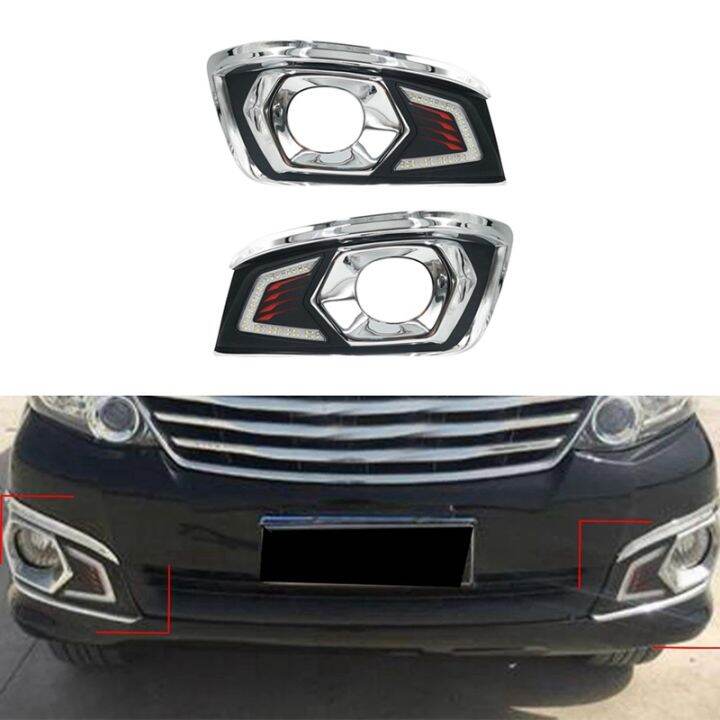 1 Pair LED DRL Car Daytime Running Lights Fog Lamp With Harness Switch