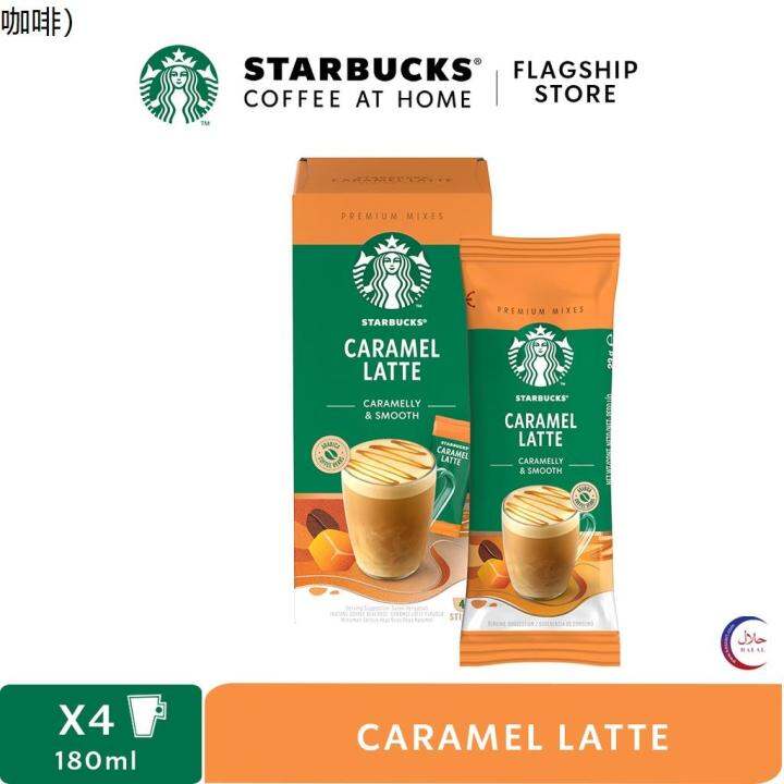 Drinks STARBUCKS Caramel Latte Premium Mixes 56g Box Of 4 X 21 5g