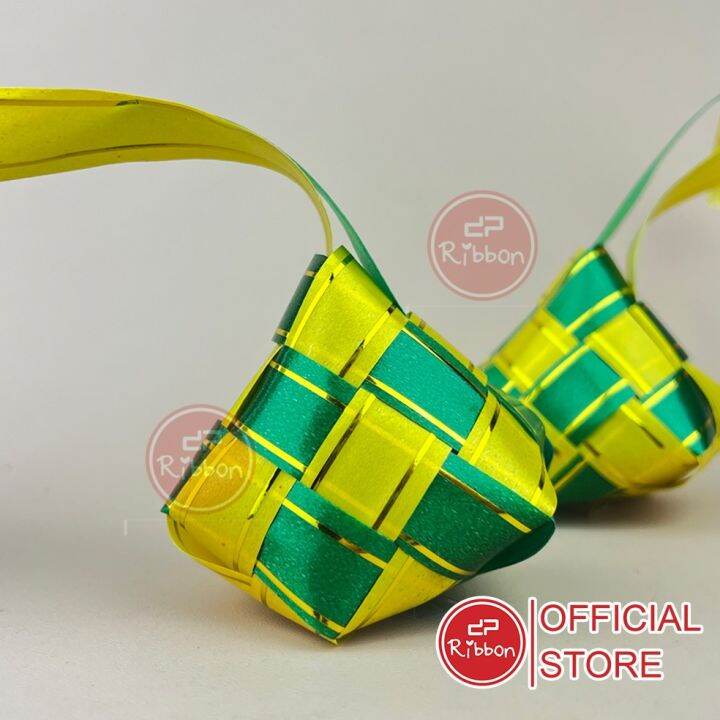 Ketupat Pita Lis Emas 6 5cm Hiasan Parcel Lebaran Hari Raya Idul Fitri