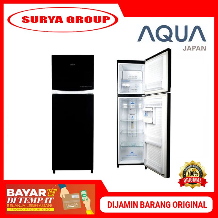 Kulkas 2 Pintu AQUA Japan Inverter AQR D275R BK 220 Liter KHUSUS