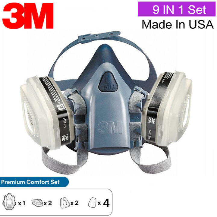 3M 7503 9 In 1 Suit Safety Professional Half Facepiece Reusable