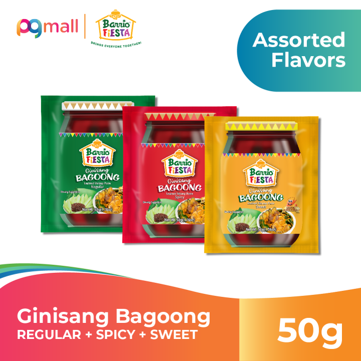 BARRIO FIESTA BAGOONG 50G X 3 ASSORTED PACK REGULAR SPICY SWEET