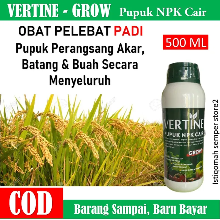 VERTINE GROW Obat Pelebat Padi Pupuk Penyubur Padi Pupuk NPK Cair