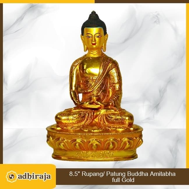 Rupang Patung Arca Buddha Amitabha Amitofo Kuningan 8 5 Full Gold