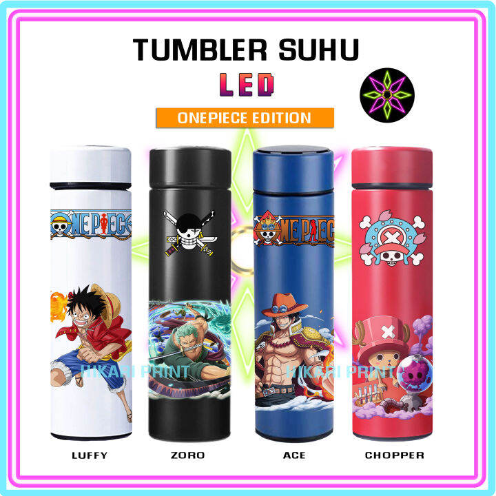 Hikari Print Tumbler Led Monkey D Luffy Zoro Portgas D Ace Tony Chopper