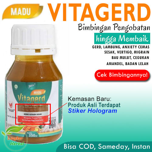 Madu VITAGERD Herbal Asli Original Untuk Asam Lambung Vertigo Sakit