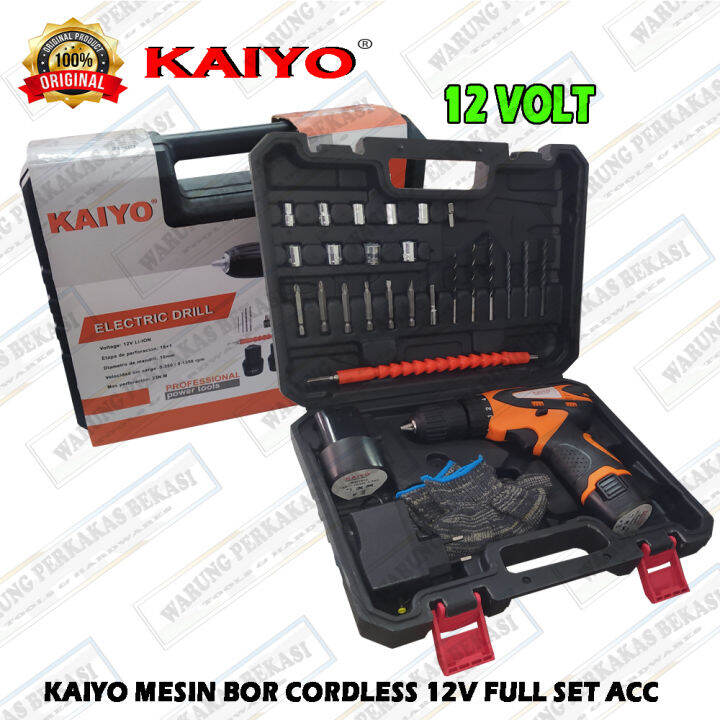 Kaiyo Mm Mesin Bor Cordless Mm V Include Battery Bor Baterai