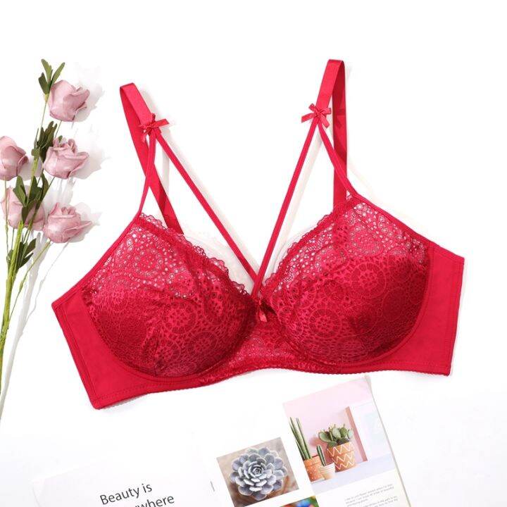 Xiushiren Plus Size Lace Bra For Women With Wire And Foam Sexy Lace