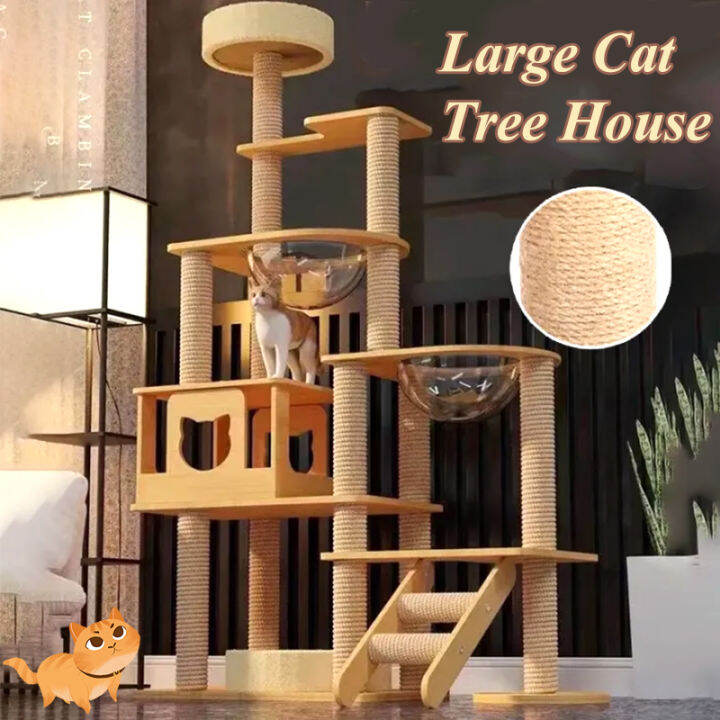 Pet Cat Tree House Tower Luxury Nature Sisal Large Cat Climbing Frame