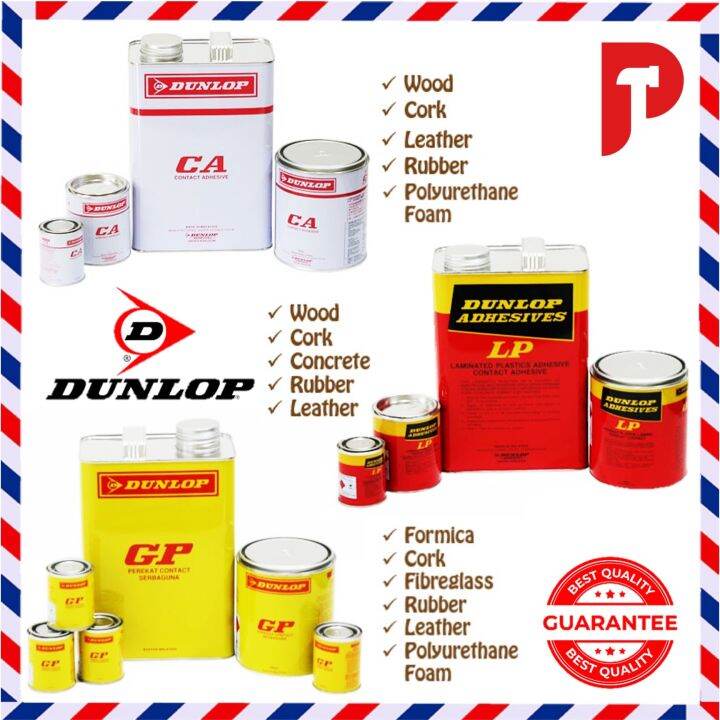 DUNLOP ADHESIVE GUM CA GLUE GP GLUE LP GLUE GENERAL PURPOSE CONTACT