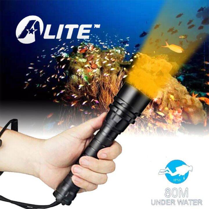 TMWT Waterproof Scuba Diving Flashlight Cree XML 3000K Yellow 3LED