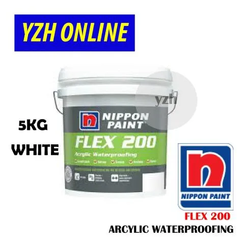 NIPPON PAINT FLEX 200 ARCYLIC WATERPROOFING 5KG White Lazada